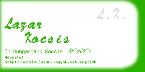 lazar kocsis business card